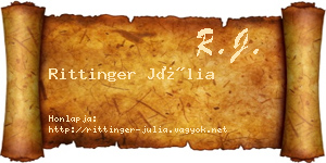 Rittinger Júlia névjegykártya